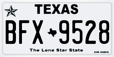 TX license plate BFX9528