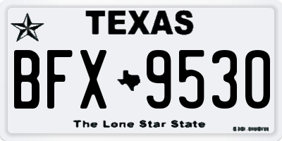 TX license plate BFX9530