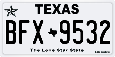 TX license plate BFX9532