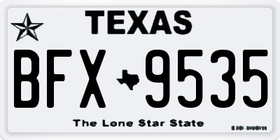 TX license plate BFX9535