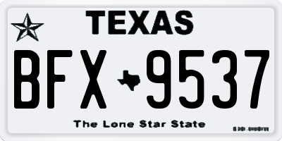 TX license plate BFX9537