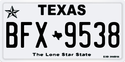 TX license plate BFX9538