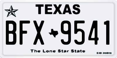 TX license plate BFX9541