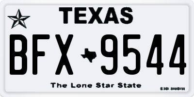 TX license plate BFX9544