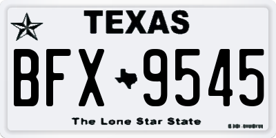 TX license plate BFX9545
