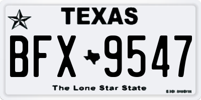 TX license plate BFX9547