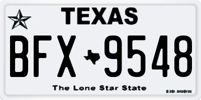 TX license plate BFX9548