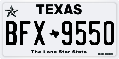 TX license plate BFX9550