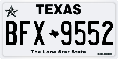 TX license plate BFX9552
