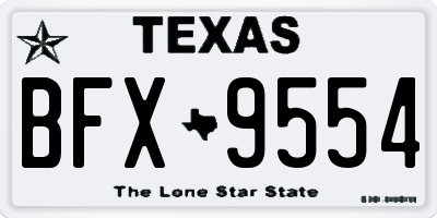 TX license plate BFX9554