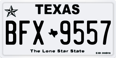 TX license plate BFX9557