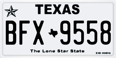 TX license plate BFX9558