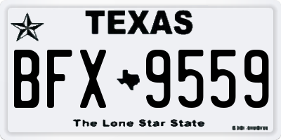 TX license plate BFX9559