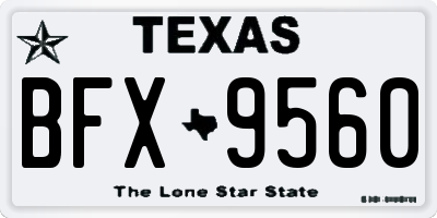 TX license plate BFX9560