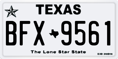 TX license plate BFX9561