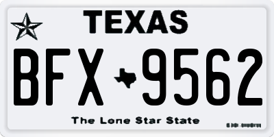 TX license plate BFX9562