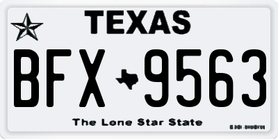 TX license plate BFX9563