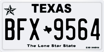 TX license plate BFX9564