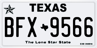 TX license plate BFX9566