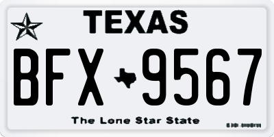 TX license plate BFX9567