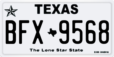 TX license plate BFX9568