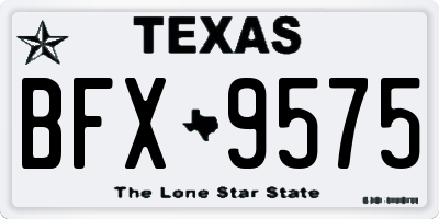 TX license plate BFX9575