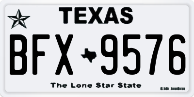 TX license plate BFX9576