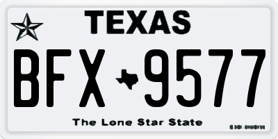 TX license plate BFX9577