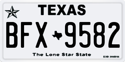 TX license plate BFX9582