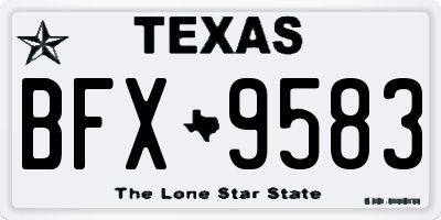 TX license plate BFX9583