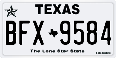 TX license plate BFX9584