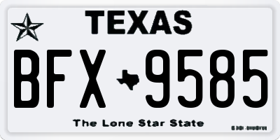 TX license plate BFX9585