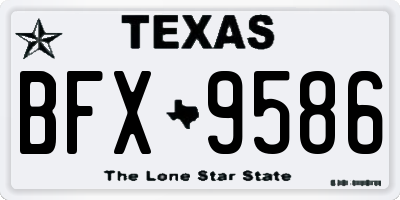 TX license plate BFX9586