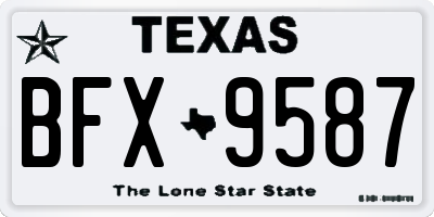 TX license plate BFX9587