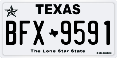 TX license plate BFX9591