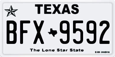 TX license plate BFX9592