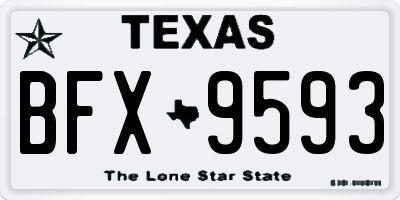 TX license plate BFX9593
