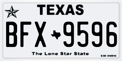 TX license plate BFX9596