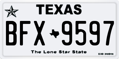 TX license plate BFX9597