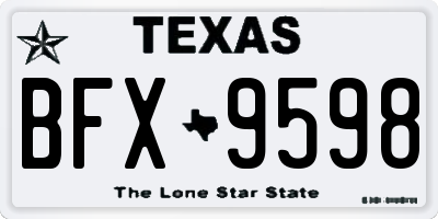 TX license plate BFX9598
