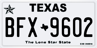 TX license plate BFX9602