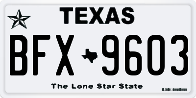 TX license plate BFX9603