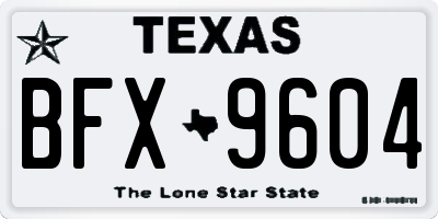 TX license plate BFX9604