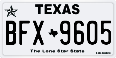 TX license plate BFX9605