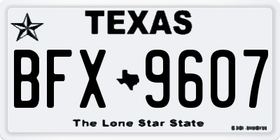 TX license plate BFX9607