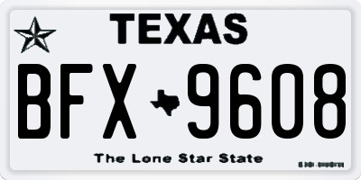 TX license plate BFX9608
