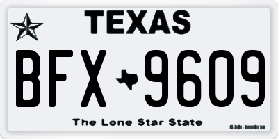 TX license plate BFX9609