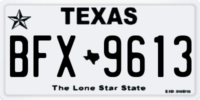 TX license plate BFX9613