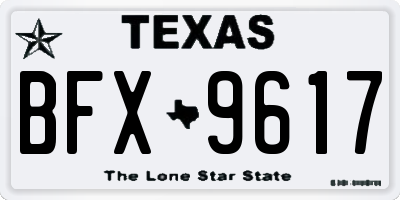 TX license plate BFX9617