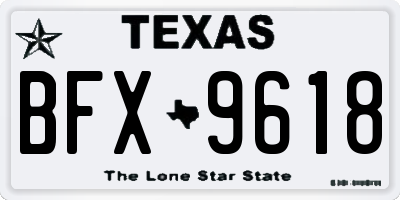 TX license plate BFX9618
